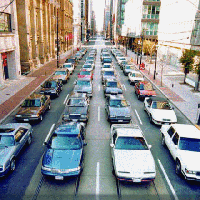 The case against cars - perfectly communicated in one animated gif. 